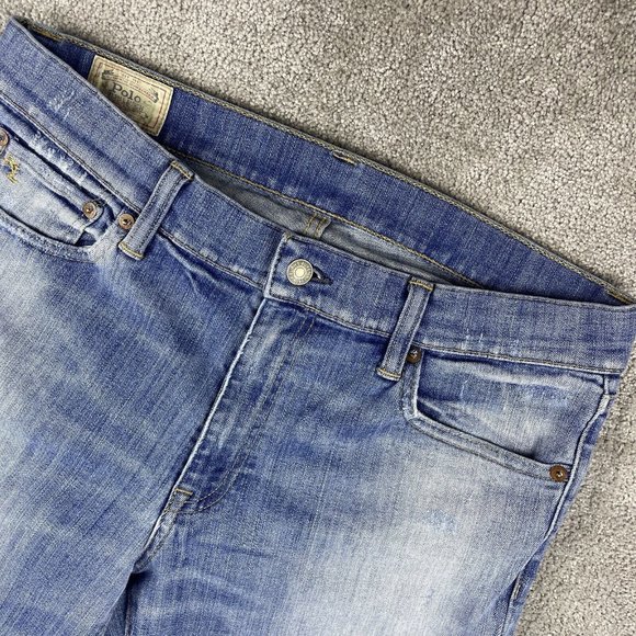Polo Ralph Lauren Denim - Polo Ralph Lauren Tompkins Skinny Jeans Women's 31 Distressed Ripped Faded Wash